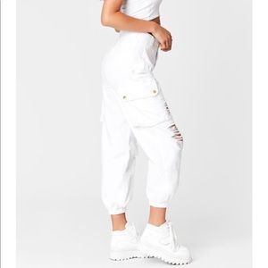 LF Carmar Denim White Cargo Pants
